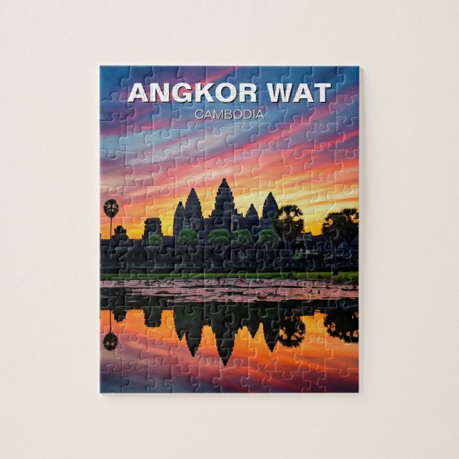 Angkor Wat Cambodia Sunset Puzzle (Vertikal)