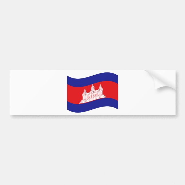 Angkor Wat Cambodian Flag Wave Autoaufkleber (Vorne)