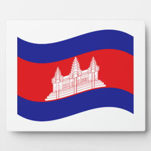 Angkor Wat Cambodian Flag Wave Fotoplatte