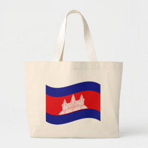 Angkor Wat Cambodian Flag Wave Jumbo Stoffbeutel