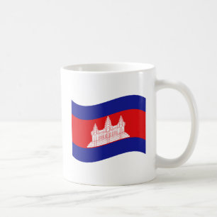 Angkor Wat Cambodian Flag Wave Kaffeetasse