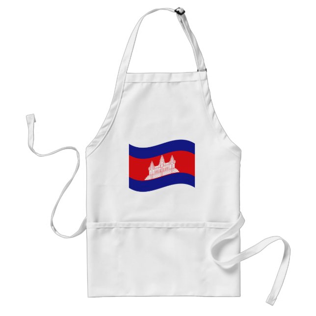 Angkor Wat Cambodian Flag Wave Schürze (Vorne)