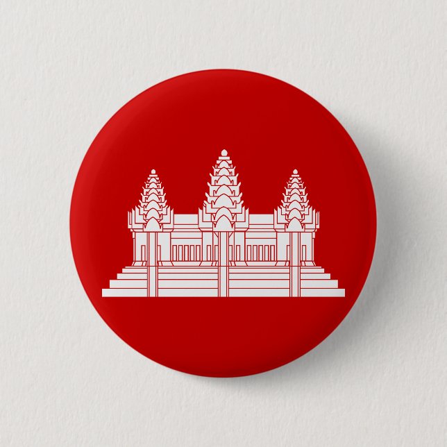 Angkor Wat Cambodian / Khmer Flag Button (Vorderseite)