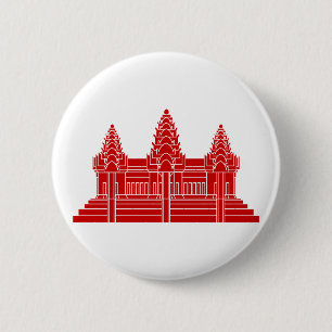Angkor Wat Cambodian / Khmer Flag Button