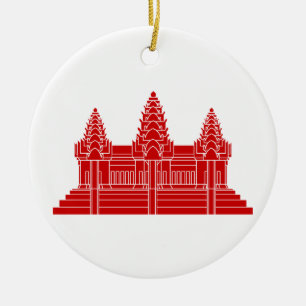 Angkor Wat Cambodian / Khmer Flag Keramikornament