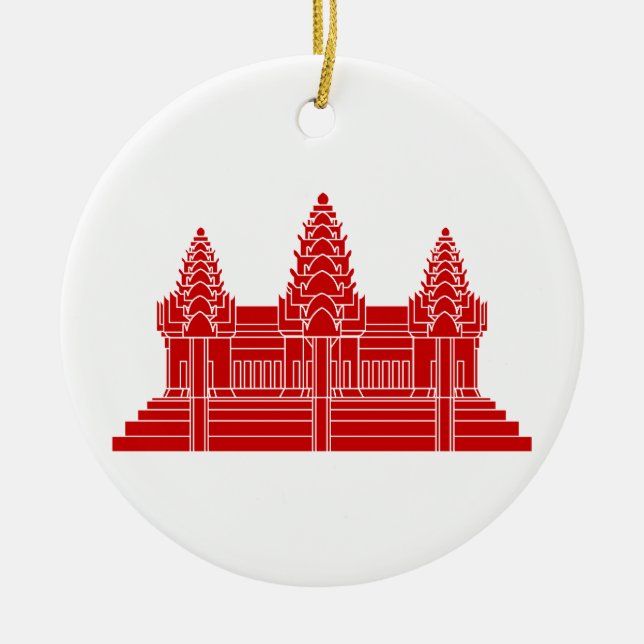 Angkor Wat Cambodian / Khmer Flag Keramikornament (Vorne)