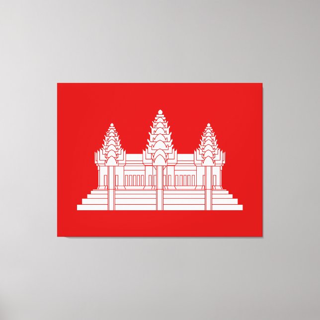 Angkor Wat Cambodian / Khmer Flag Leinwanddruck (Vorderseite)