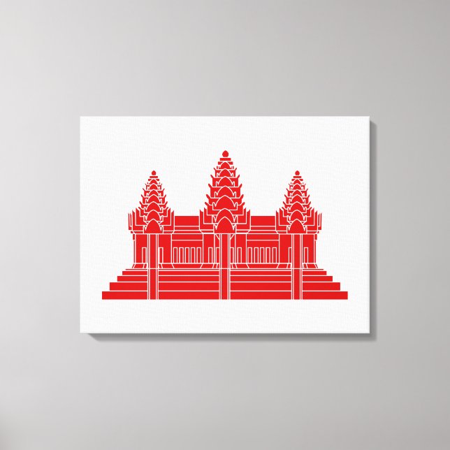 Angkor Wat Cambodian / Khmer Flag Leinwanddruck (Vorderseite)