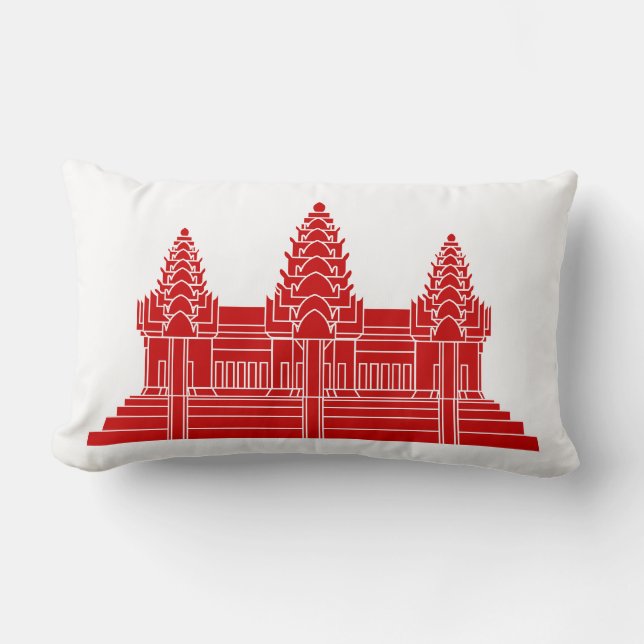 Angkor Wat Cambodian / Khmer Flag Lendenkissen (Vorderseite)