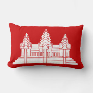 Angkor Wat Cambodian / Khmer Flag Lendenkissen
