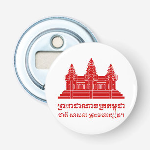 Angkor Wat Cambodian / Khmer Flag mit Motto Flaschenöffner