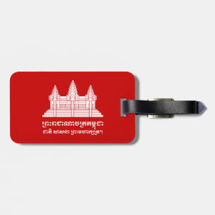 Angkor Wat Cambodian / Khmer Flag mit Motto Gepäckanhänger