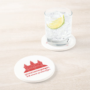 Angkor Wat Cambodian / Khmer Flag mit Motto Untersetzer