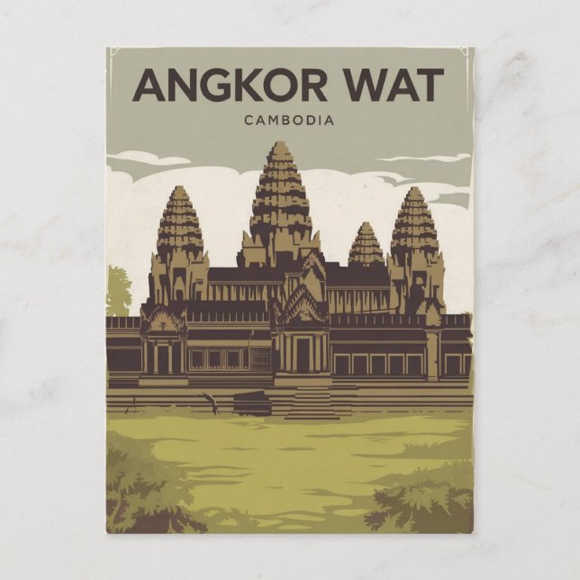 Angkor Wat Kambodscha Malerei Postkarte (Vorderseite)