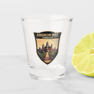 Angkor Wat Kambodscha Reise Kunst Vintage Schnapsglas