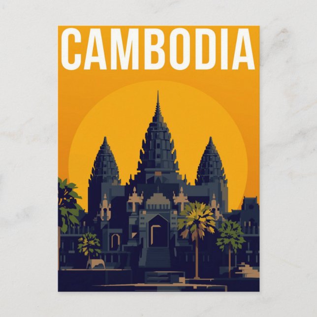 Angkor Wat Kambodscha Retro Postkarte (Vorderseite)