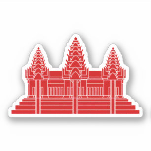 Angkor Wat Kambodschaner/Khmer-Flagge Aufkleber