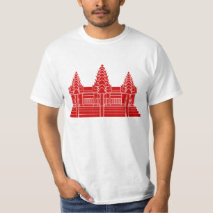 Angkor Wat Kambodschaner/Khmer-Flagge T-Shirt