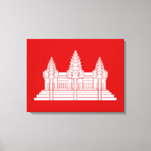 Angkor Wat kambodschanische / Khmer Flagge Leinwanddruck