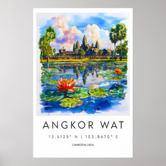 Angkor Wat Nationaler Reiseskiver-Park-Plakat im V Poster