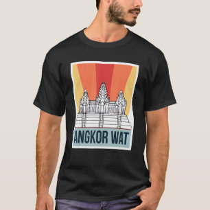 Angkor Wat Retro Kambodscha Asien Tourismus T-Shirt