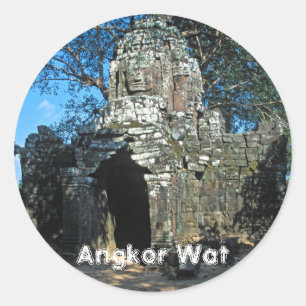 Angkor wat, Ta som temple - Kambodscha, Asien Runder Aufkleber