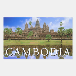 Angkor Wat Tempel   Kampuchea, Kambodscha Rechteckiger Aufkleber