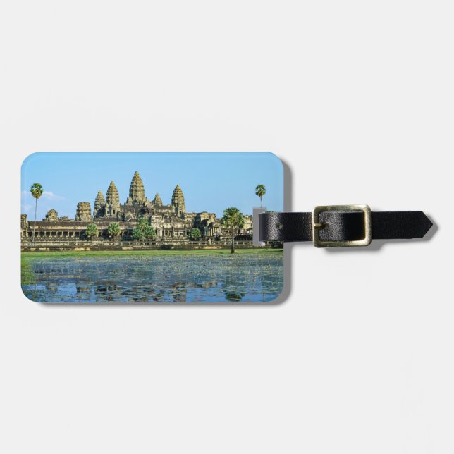 Angkor Wat und Reflexion im See - Kambodscha Gepäckanhänger (Vorderseite horizontal)