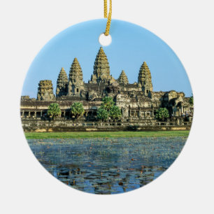 Angkor Wat und Reflexion im See - Kambodscha Keramik Ornament