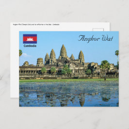 Angkor Wat und Reflexion im See - Kambodscha Postkarte