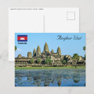 Angkor Wat und Spiegelung im See - Kambodscha Postkarte
