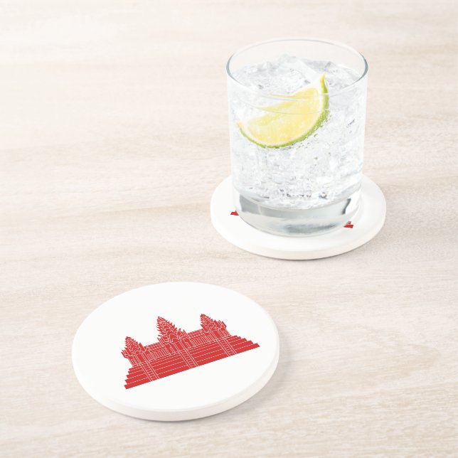 Angkor Wat Ver.2.0. Khmer Temple Sandstein Untersetzer (Seite)