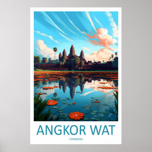 Angkor Wat Vintage-Reiseposter Ski Nationalpark Poster