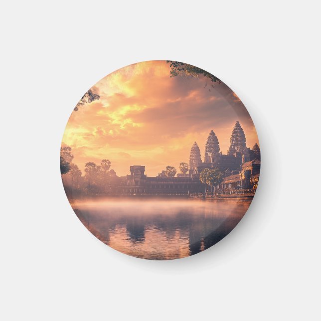 Angkor Wat Wasserfarbe Magnet (Vorne)