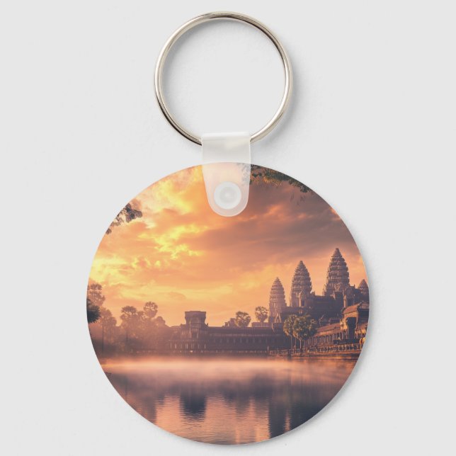 Angkor Wat Wasserfarbe Schlüsselanhänger (Vorderseite)