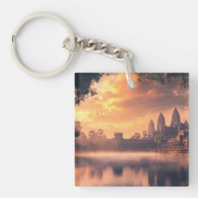 Angkor Wat Wasserfarbe Schlüsselanhänger (Vorderseite)