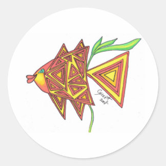 Angle Fish Runder Aufkleber