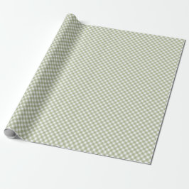 Angled Sage Green und White Gingham Geschenkpapier