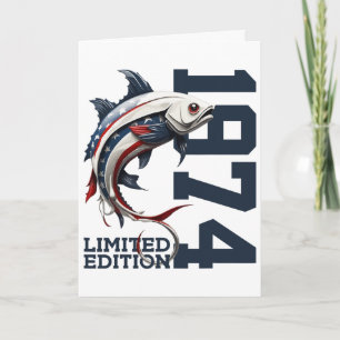 Angler 52. Geburtstag Angeln Limited Edition 1974 Karte