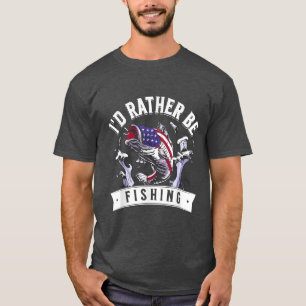 Angler American Flag I würde eher fischen  T-Shirt