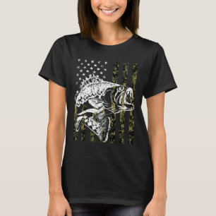 Angler Angelrüstungen Vintage Amerikanische Flagge T-Shirt