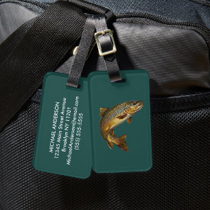 Angler-Anhänger – Forellen-Fischerei-Design Gepäckanhänger