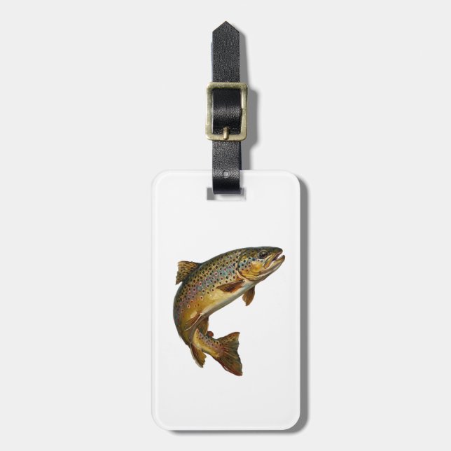 Angler-Anhänger – Forellen-Fischerei-Design   Gepäckanhänger (Vorderseite vertikal)