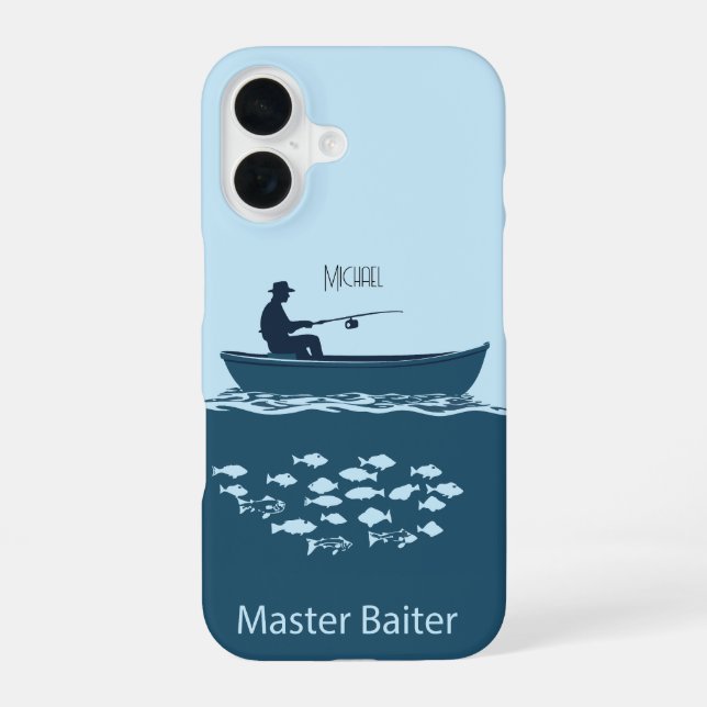 Angler, blau iPhone 16 hülle (Rückseite)