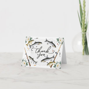 Angler danken mit Fischen und Blumen Dankeskarte