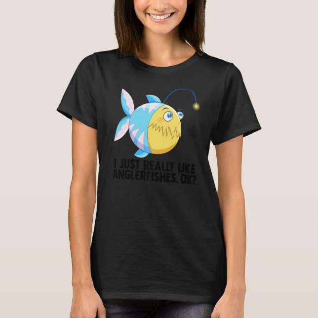 Angler Fischen  Ich mag Köderfische wirklich sehr T-Shirt (Vorderseite)