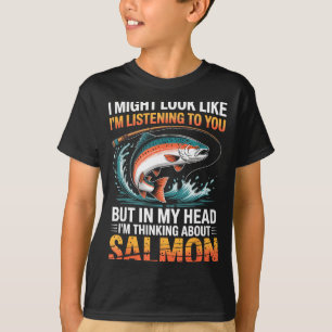 Angler Fischer Denkend An Lachs Angeln T-Shirt