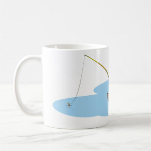 Angler Fish Boat Rowboat Man Lake Kaffeetasse