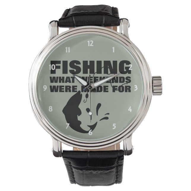 Angler Fishing Themed Funny Slogan Armbanduhr (Vorderseite)