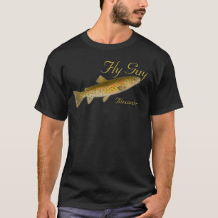 Angler Fly-Fischen Forellen Fliegen Wasserfarbe Wu T-Shirt